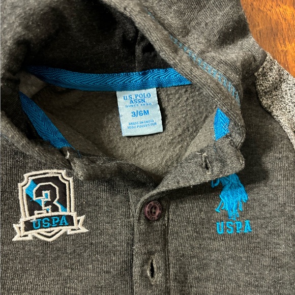 U.S. Polo Assn. Charcoal Jumpsuit with Teal Details - Picture 2 of 3